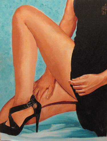 Картина под названием "Высокий каблук – х-…" - Арташес Бадалян, Подлинное произведение искусства, Масло