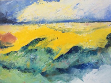 Malerei mit dem Titel "Küstenlandschaft" von Baderart, Original-Kunstwerk, Öl