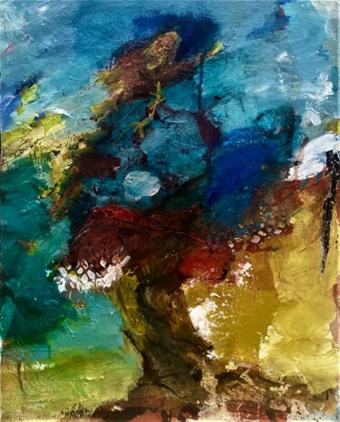 Schilderij getiteld "Arbre joyeux" door Badia, Origineel Kunstwerk, Acryl