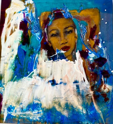 Pintura titulada "Drapée de blanc" por Badia, Obra de arte original, Acrílico