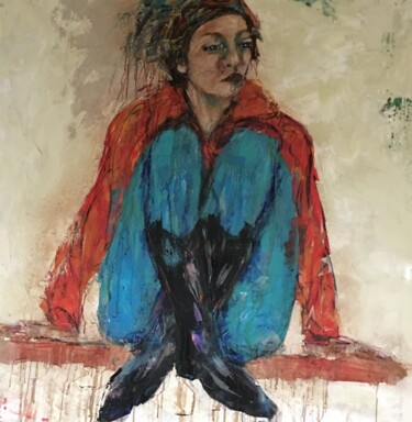 Pittura intitolato "femme-et-chaussure-…" da Badia, Opera d'arte originale, Acrilico