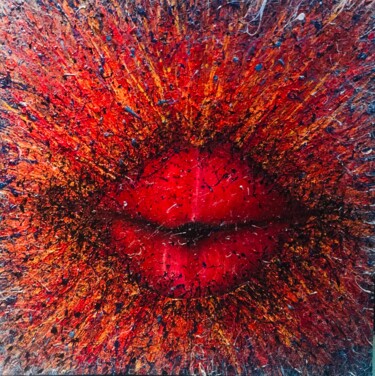 Peinture intitulée "Lips of passion" par Badr Abdulkareem, Œuvre d'art originale, Acrylique
