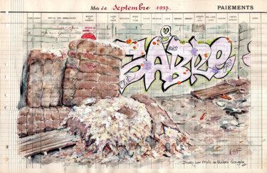 Картина под названием "Urbex "Sabre"" - Baf, Подлинное произведение искусства, Акварель