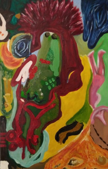 Painting titled "Bonobo" by Bafkachan, Original Artwork, Acrylic