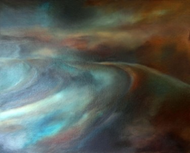 Pintura intitulada "Chemin dans la nuage" por Agavni Bagdikian, Obras de arte originais, Óleo