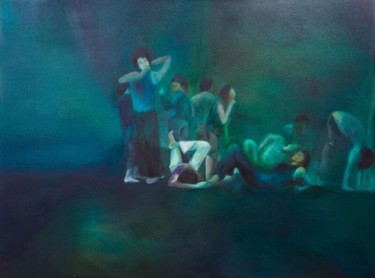 Peinture intitulée "Lueurs d'obscurité" par Agavni Bagdikian, Œuvre d'art originale, Huile