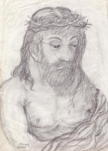 Pintura titulada "Cristo Pensante." por Blancag, Obra de arte original