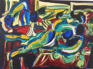 Painting titled "LASCIVES" by Pierre-Jean Bechade, Original Artwork, Acrylic