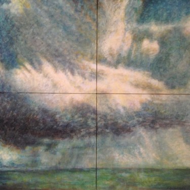 Painting titled "Nuage d’inconnaissa…" by Françoise Bagnéres, Original Artwork, Acrylic Mounted on Wood Stretcher frame