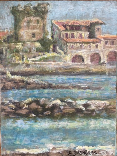 Painting titled "Fort de Socoa pays…" by Françoise Bagnéres, Original Artwork, Tempera