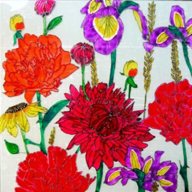Картина под названием "flowers" - Bagyra, Подлинное произведение искусства