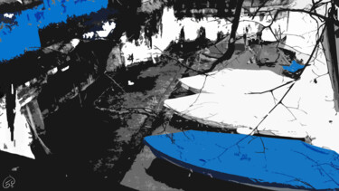 Digital Arts titled "Boats resting in th…" by Bahar Ari Dellenbach, Original Artwork, Manipulated Photography