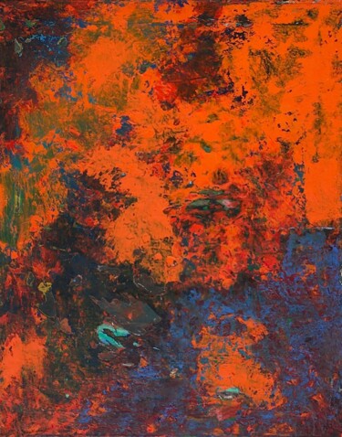 Pittura intitolato "Blue mountain creek" da Bahram Berj Kafai, Opera d'arte originale, Olio Montato su Telaio per barella in…