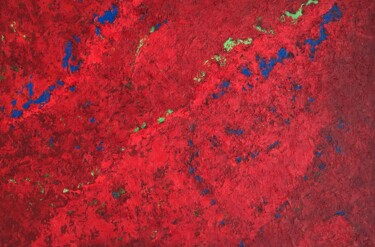 Картина под названием "Blue Stars Galaxy" - Bahram Berj Kafai, Подлинное произведение искусства, Масло Установлен на Деревян…