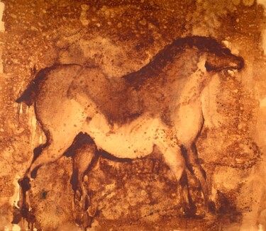 Malerei mit dem Titel "Persian horse" von Bahram Berj Kafai, Original-Kunstwerk, Öl