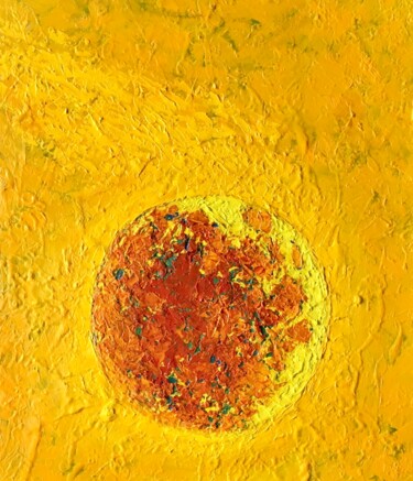 Ζωγραφική με τίτλο "The Flaming Star Ne…" από Bahram Berj Kafai, Αυθεντικά έργα τέχνης, Λάδι Τοποθετήθηκε στο Ξύλινο φορείο…