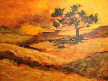 Painting titled "Turpentine and Toba…" by Bahram Berj Kafai, Original Artwork, Oil Mounted on Wood Stretcher frame