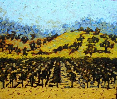 Pittura intitolato "Vineyard" da Bahram Berj Kafai, Opera d'arte originale, Olio