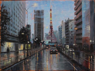 Pintura intitulada "TOKYO" por Baiba Limane, Obras de arte originais, Óleo