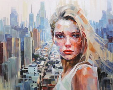 Painting titled "Morning, NY. Abstra…" by Baiba Limane, Original Artwork, Oil