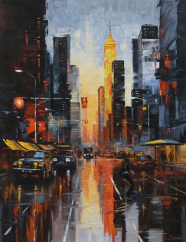 Pintura intitulada "EVENING" por Baiba Limane, Obras de arte originais, Óleo