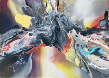 Painting titled "Flow 1" by Baiba Rēdere, Original Artwork, Oil