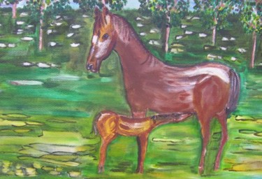 Pintura titulada "EN EL HARAS" por Baigorria, Obra de arte original, Otro