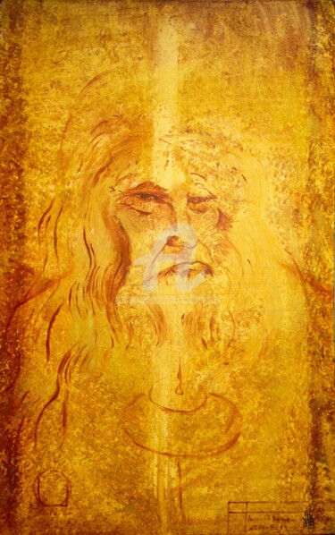 Peinture intitulée "Hommage à Leonard D…" par Jez Bb, Œuvre d'art originale, Huile