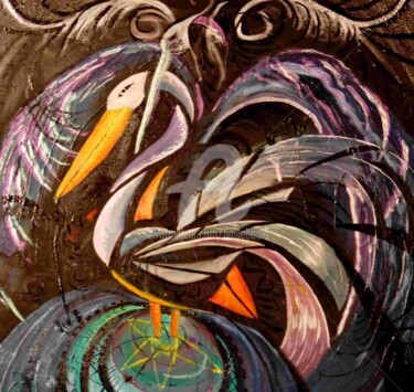 Peinture intitulée "The Last Pelican" par Jez Bb, Œuvre d'art originale, Huile