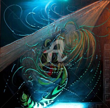 Peinture intitulée "Le Quetzal" par Jez Bb, Œuvre d'art originale, Huile