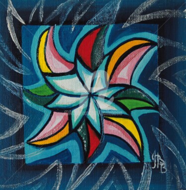 Peinture intitulée "Mandala Pelican" par Jez Bb, Œuvre d'art originale, Huile