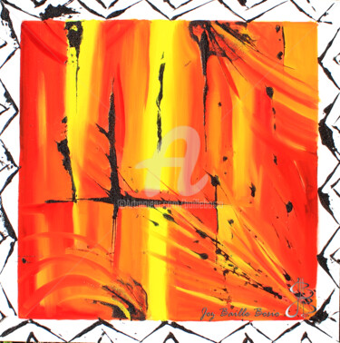 Malerei mit dem Titel "Volcan - Lava Flow…" von Jez Bb, Original-Kunstwerk, Öl