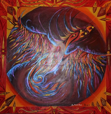 Peinture intitulée "Le Phoenix - L'oise…" par Jez Bb, Œuvre d'art originale, Huile