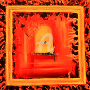 Peinture intitulée "Lava Flow - Au coeu…" par Jez Bb, Œuvre d'art originale, Huile