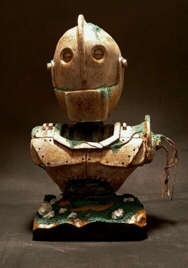 Escultura intitulada "Géant de fer" por Baiz Bass, Obras de arte originais, Argila