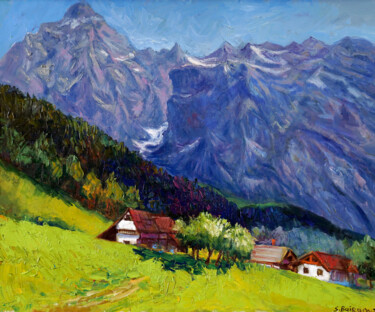 Painting titled "Словения. Горы" by Bairam Salamov (Bairam), Original Artwork, Oil