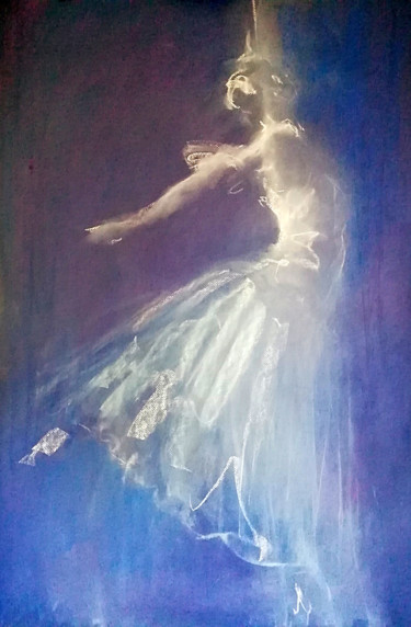 Desenho intitulada "Ballerina #1" por Sergey Bakin, Obras de arte originais, Pastel