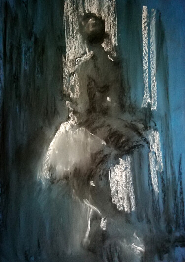 Painting titled "Ballerina #3" by Sergey Bakin, Original Artwork, Pastel