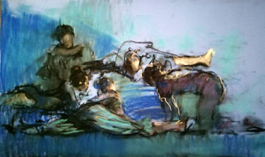 Рисунок под названием "At the rehearsal" - Sergey Bakin, Подлинное произведение искусства, Пастель