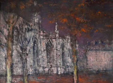 Peinture intitulée "Bordeaux 2" par Sergey Bakin, Œuvre d'art originale, Huile