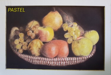Disegno intitolato "panier de fruits" da Aziz Bakoki, Opera d'arte originale, Pastello