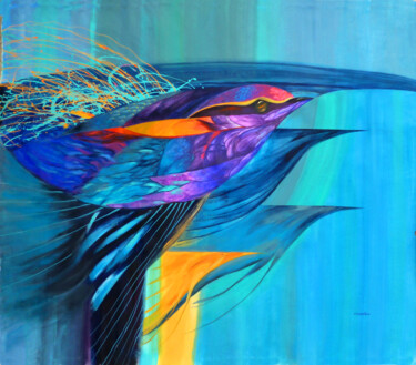 Картина под названием "Aves Nocturnas" - Cabria, Подлинное произведение искусства, Акрил