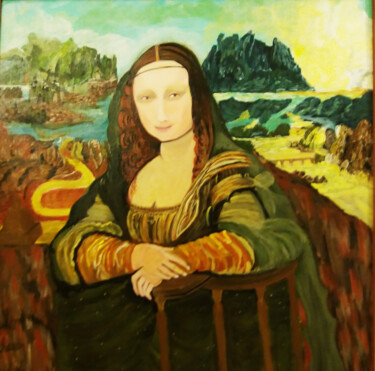Peinture intitulée "La Joconde - Léonar…" par balarhilham, Œuvre d'art originale, Acrylique