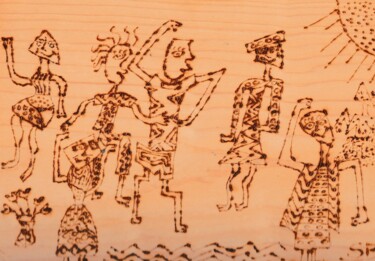 Gravures & estampes intitulée "Personnages dansant…" par Balavoine Sophie, Œuvre d'art originale, Gravure