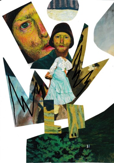 Collages titled "personnage" by Balavoine Sophie, Original Artwork, Collages