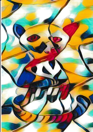 Drawing titled "chat multicolor" by Balavoine Sophie, Original Artwork, Marker