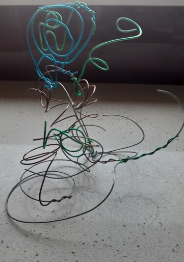 Sculpture titled "sculpture tricolore" by Balavoine Sophie, Original Artwork, Wire