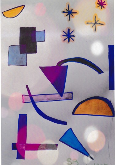 Painting titled "Formes géométriques" by Balavoine Sophie, Original Artwork, Marker