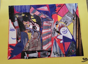 Collages titled "Collage multicolor…" by Balavoine Sophie, Original Artwork, Collages