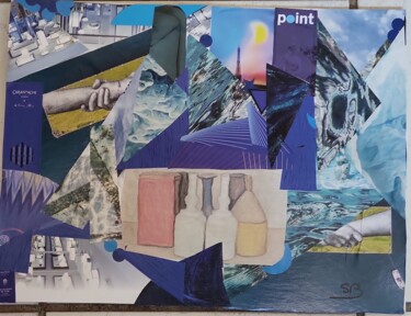 Peinture intitulée "collage dans les bl…" par Balavoine Sophie, Œuvre d'art originale, Collages